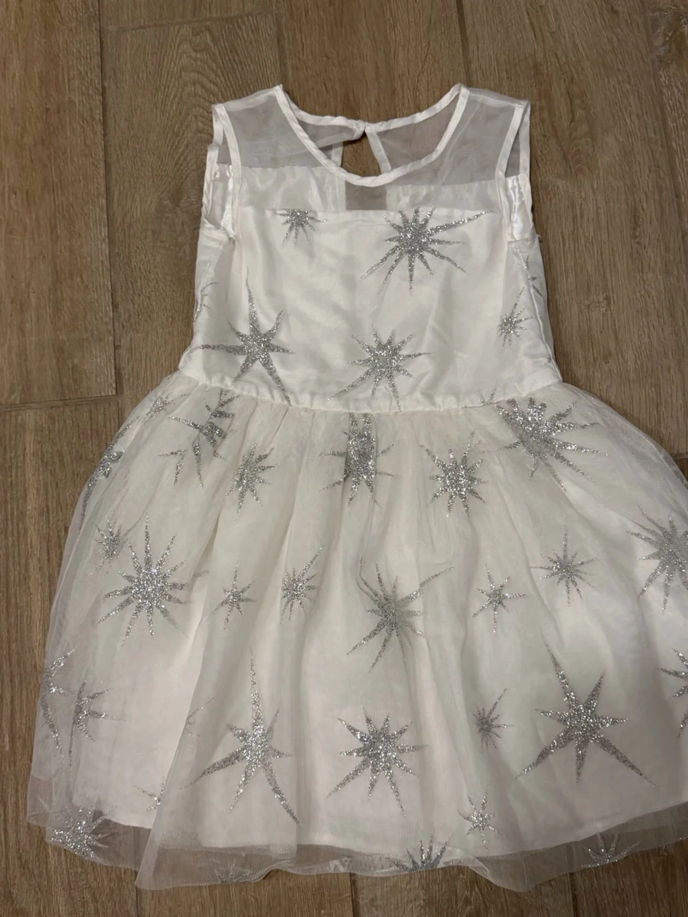 The Children's Place White Satin and Tulle Dress (white)